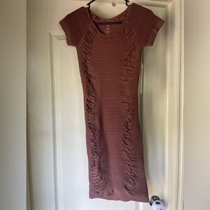 Elegant Mauve Ruched Dress